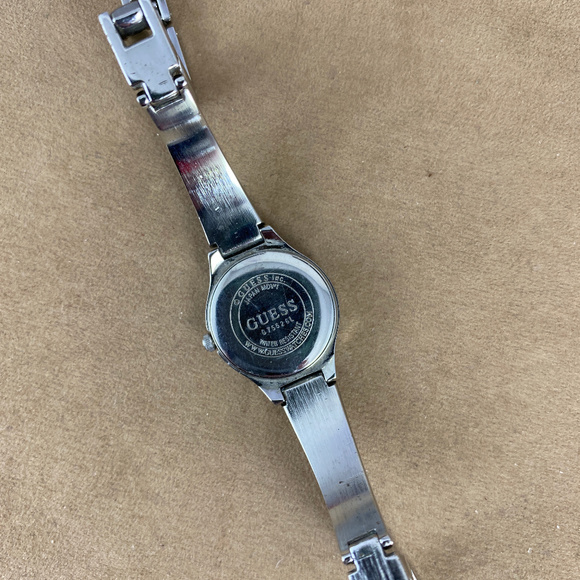 Guess Silver Tone Watch Black Face Bangle & Links main image 4